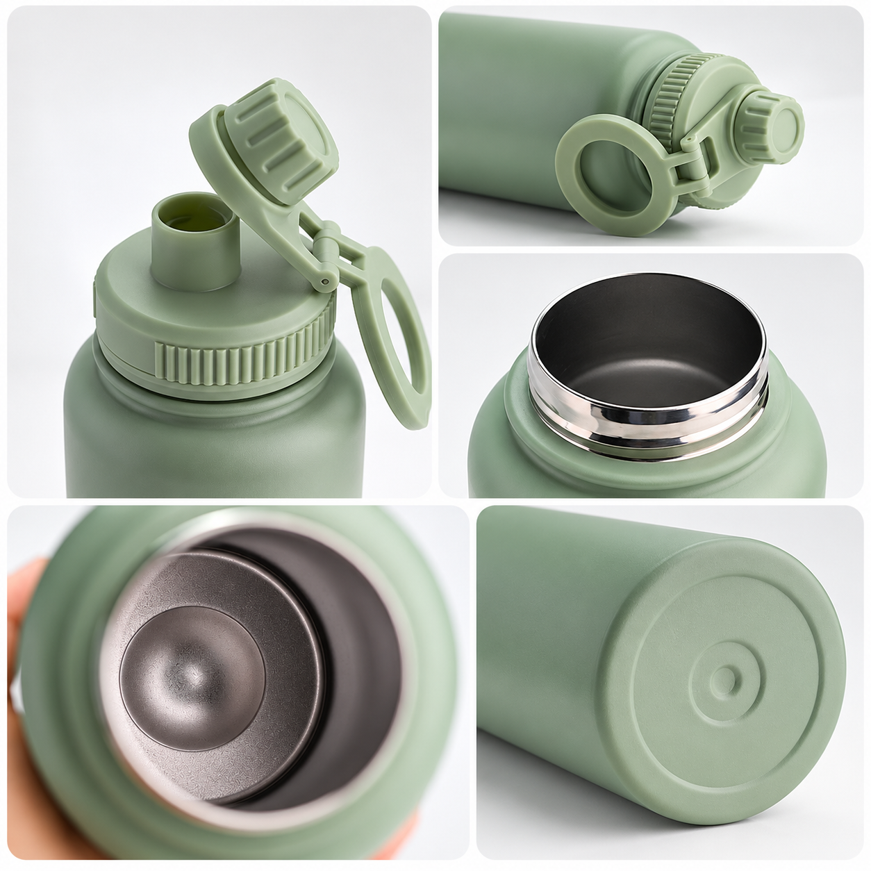 1L Thermos Drinkfles met Magnetische Telefoonhouder